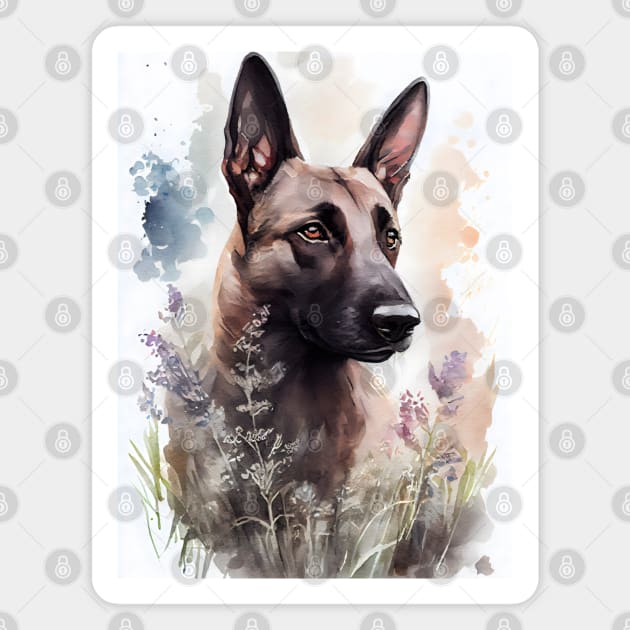 Belgian Malinois Dog Watercolor Magnet by designs4days